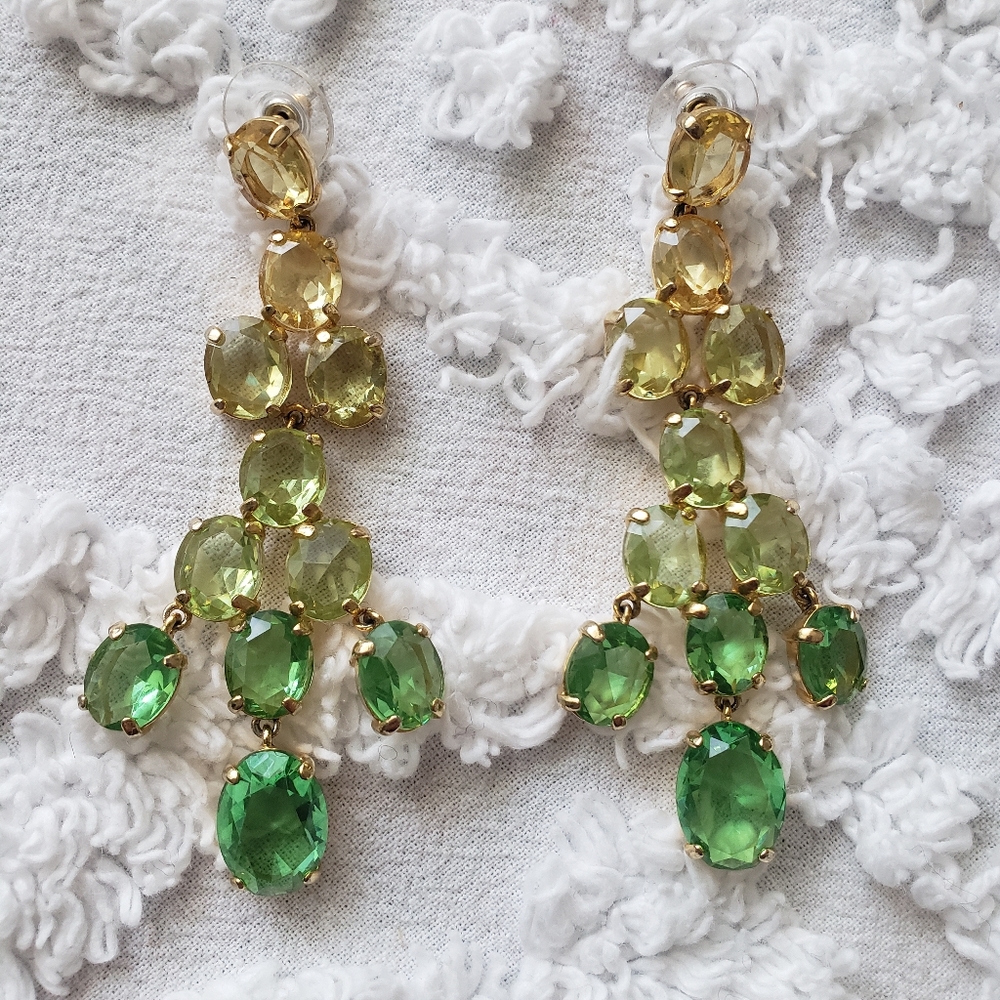 Green  BCBG Earrings Chandelier Dangle *NEW*